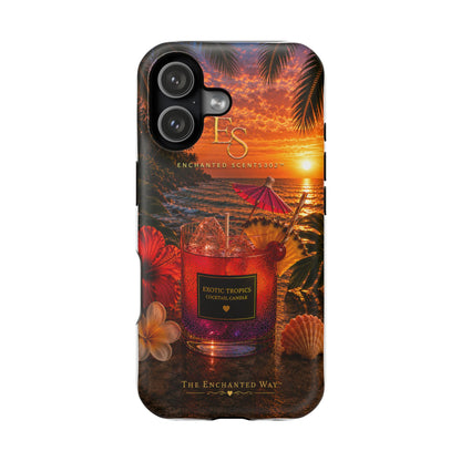 Tropical Sunset Phone Case — Impact-Resistant Beach Candle Design