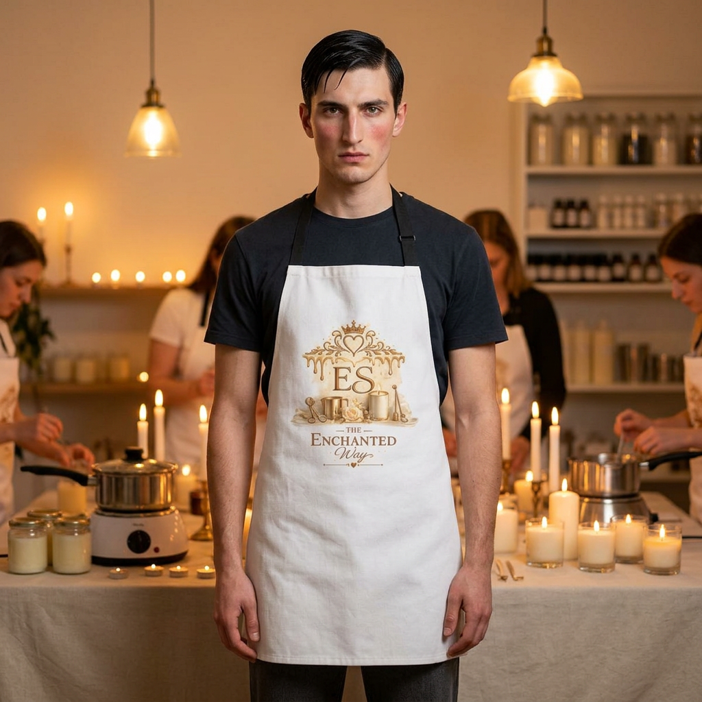 Enchanted Sweets Baking Apron — Gold Crown Pastry Chef Apron.