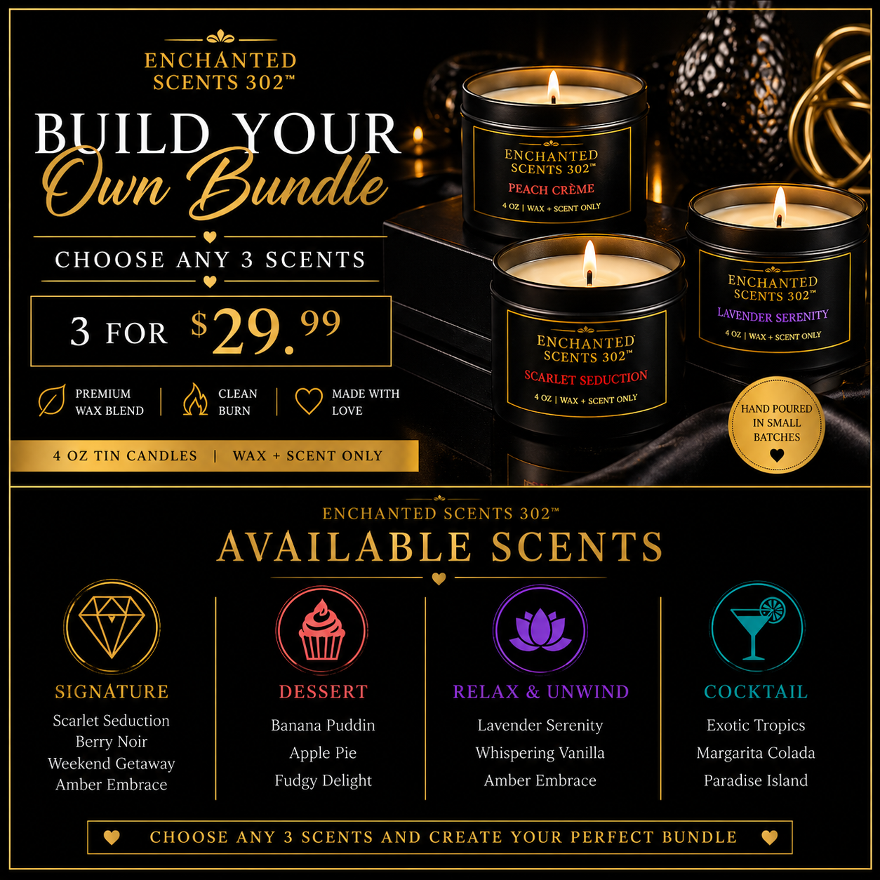 Mini Candle Bundle – Build Your Own 3 Pack
