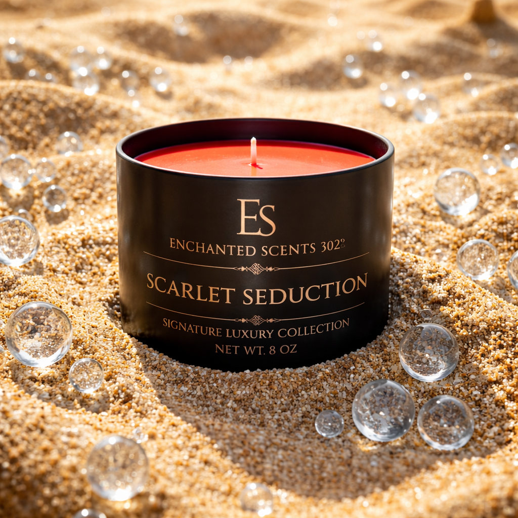 Scarlet Seduction Handcrafted Luxury Candle 4oz (Bundle Only).