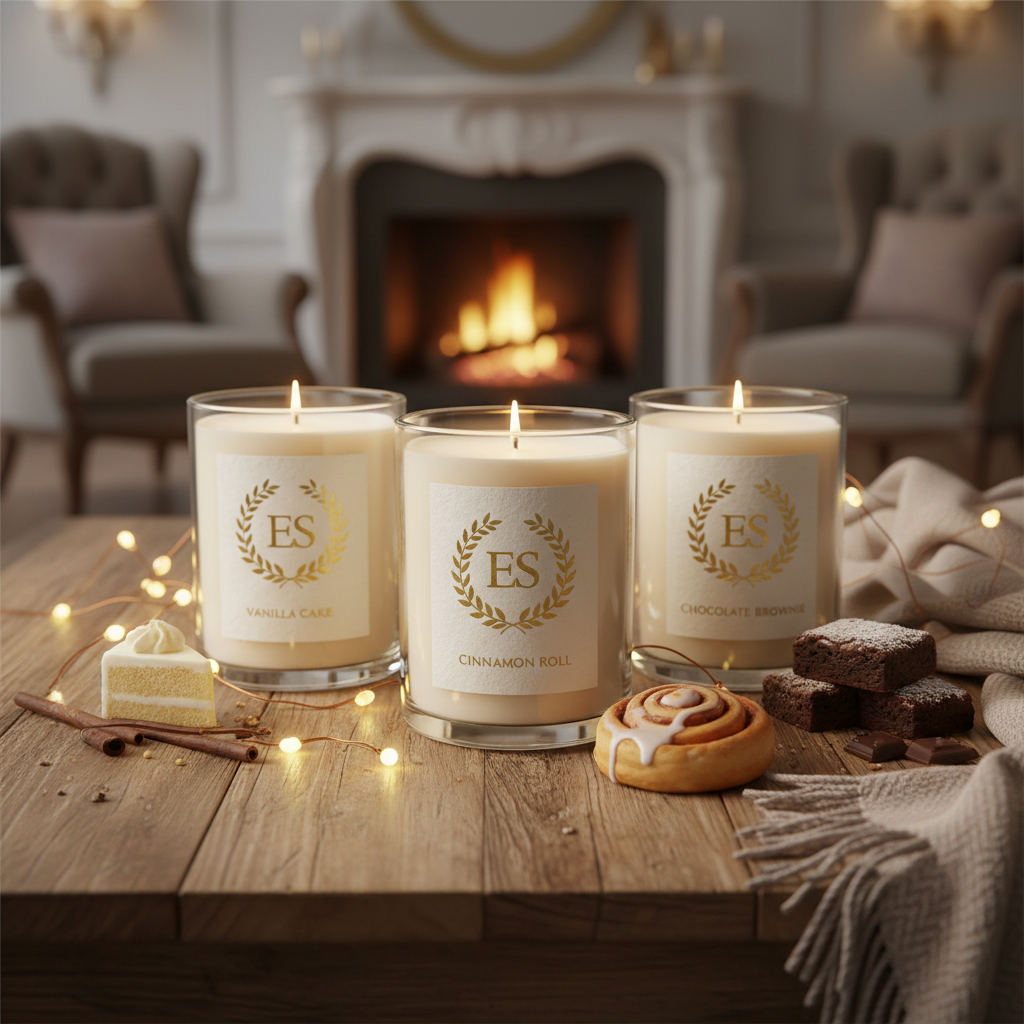 Dessert candles with ES Logo